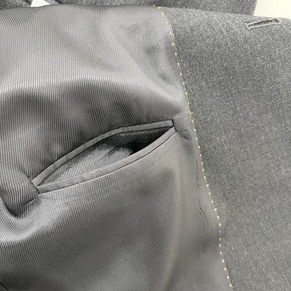 Joseph & Feiss Gold Mens 44R Blazer Jacket Black Charcoal Wool Long Sleeve‎ - Picture 6 of 16